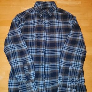 Blue Plaid Flannel Shirt